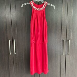 NWT White House Black Market red halter dress